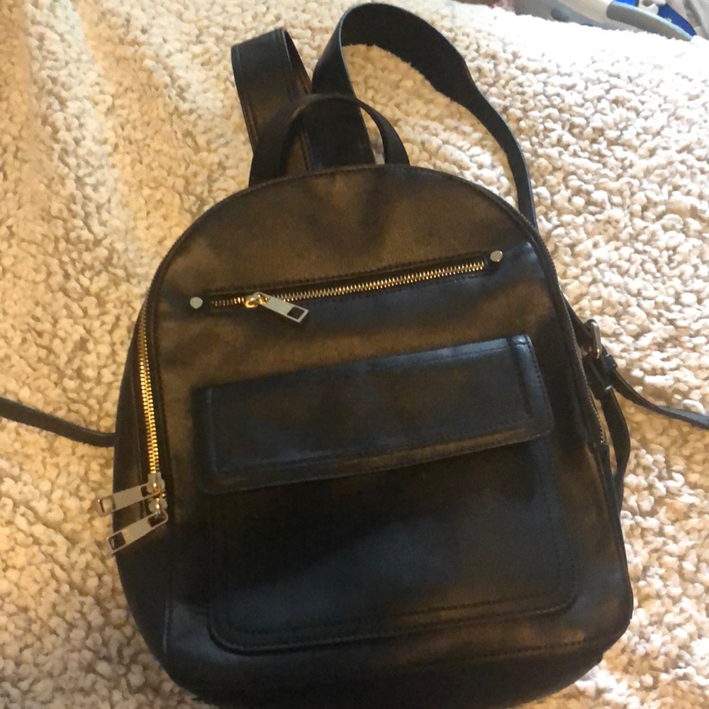 Black Leather Backpack
